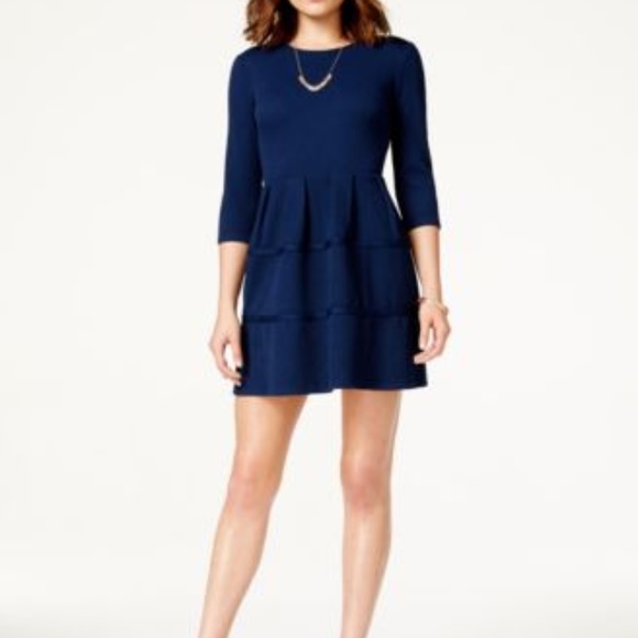 CITY STUDIO Juniors Textured Flare Dress - Picture 1 of 9